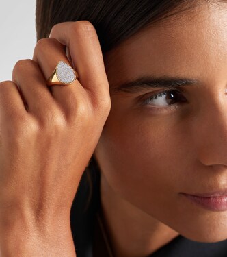 18kt gold pinky ring with diamonds | Yvonne Léon