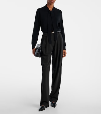Tie-neck wool and cashmere sweater | Jardin des Orangers