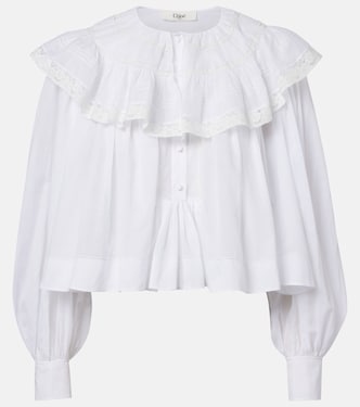 Lace-trimmed cotton voile blouse | Chloé