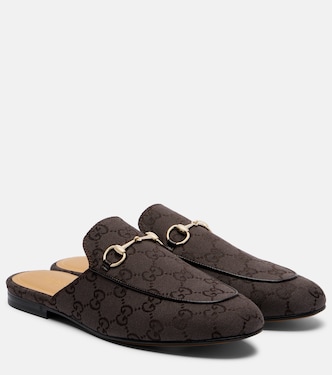 Slippers Princetown Horsebit GG aus Canvas | Gucci