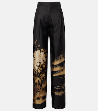 Pantalon ample Mappa imprimé en soie | Max Mara