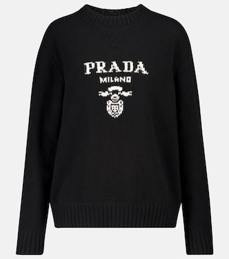 Jersey de lana y cachemir con logo | Prada