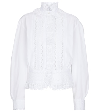 Blusa de algodón con bordado inglés | Rabanne