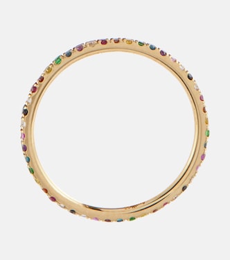 Bague Thread Band en or 18 ct, diamants, rubis et saphirs | Ileana Makri