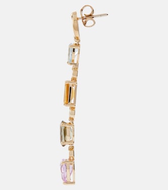 Boucles d’oreilles Catena en or 18 ct, topazes, citrines, améthystes et saphirs | Nadine Aysoy