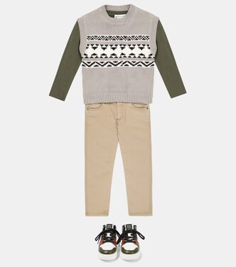 Pull sans manches en jacquard de coton | Il Gufo