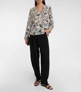 Printed crêpe blouse | Velvet