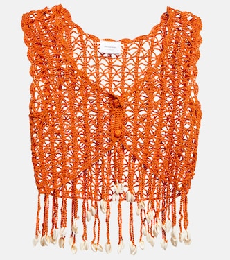 Top cropped in crochet con decorazione | Anna Kosturova