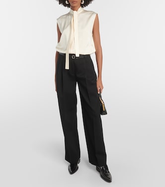 Pantalon à taille haute en laine vierge | Jil Sander