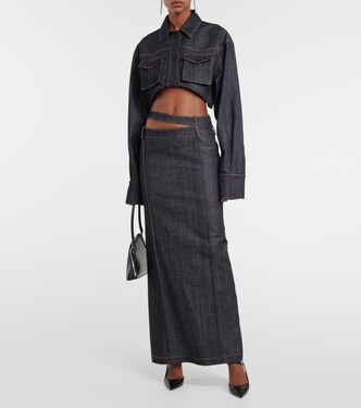 Blazer Gudari en denim cropped | The Mannei