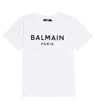 T-shirt in jersey di cotone con logo | Balmain Kids