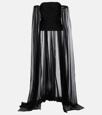 Off-Shoulder-Top aus Seidenchiffon | Valentino