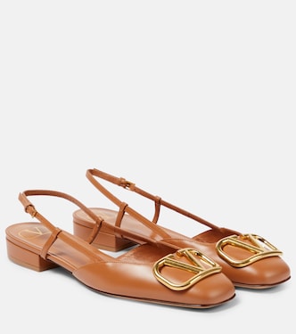 VLogo Signature 20 leather slingback pumps | Valentino Garavani