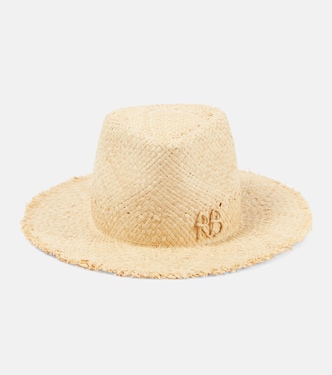 Embellished straw fedora | Ruslan Baginskiy