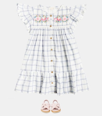 Besticktes Kleid Carlina aus Baumwolle und Leinen | Louise Misha
