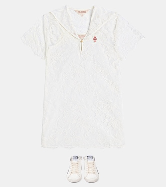 Sneakers in pelle con glitter | Golden Goose Kids