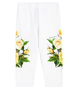 Baby - Leggings in jersey con stampa floreale | Dolce&Gabbana Kids
