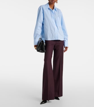 Camicia cropped in cotone a righe  | Victoria Beckham