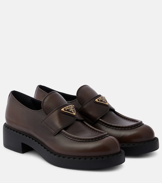 Chocolate leather loafers | Prada