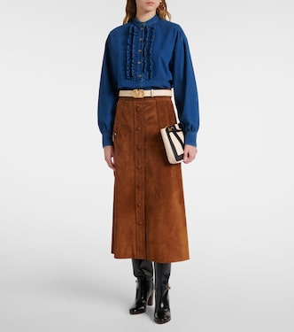 Blusa en denim con volantes | Valentino