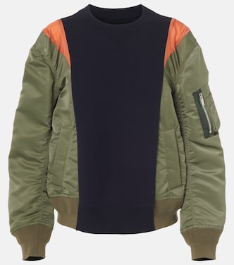Sudadera de jersey y sarga con paneles | Sacai