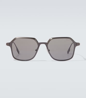 Lunettes de soleil carrées Oversized en aluminium | Zegna