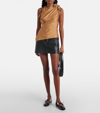 Top in raso con cut-out e applicazioni | Coperni