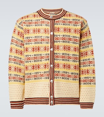 Marzipan jacquard wool cardigan | Bode
