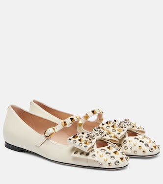 Verzierte Ballerinas Bowow aus Leder | Valentino Garavani