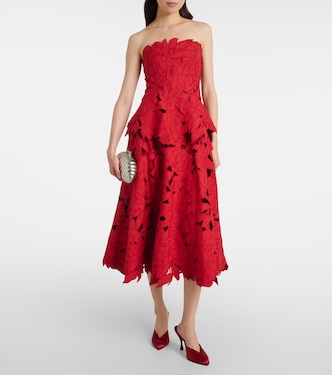Audrey peplum lace midi dress | Simkhai
