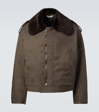 Veste en gabardine de coton et shearling | Auralee