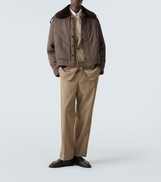 Veste en gabardine de coton et shearling | Auralee