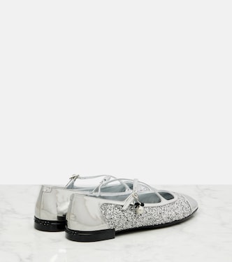 Eleri glitter leather ballet flats | Jimmy Choo