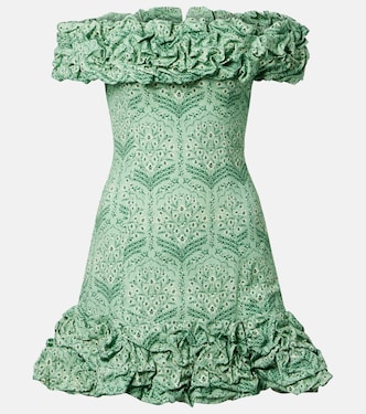 Jardín ruffled cotton-blend poplin minidress | Agua by Agua Bendita