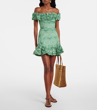 Jardín ruffled cotton-blend poplin minidress | Agua by Agua Bendita