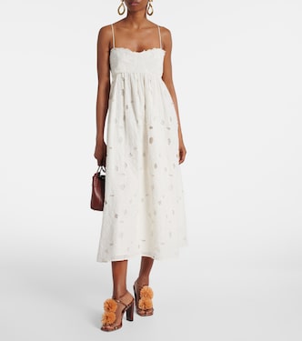 Abito midi Marina in organza di cotone con stampa floreale | Ulla Johnson
