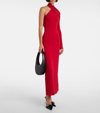 One-shoulder crêpe maxi dress | Courrèges