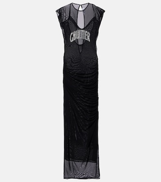 Vestido largo de malla con lentejuelas | Jean Paul Gaultier