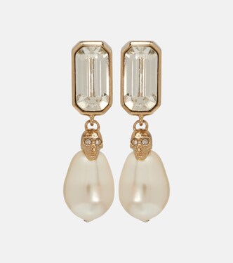 Skull embellished drop earrings | McQueen