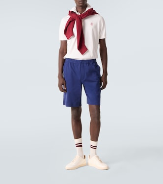 Embroidered cotton piqué polo shirt | Brunello Cucinelli