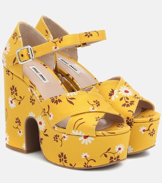 Floral platform sandals | Miu Miu