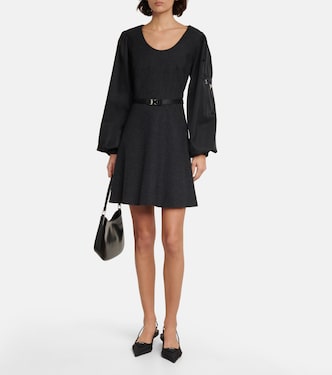Miniabito in lana a quadri | Prada