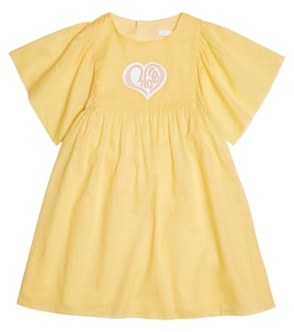 Logo-embroidered cotton dress | Chloé Kids