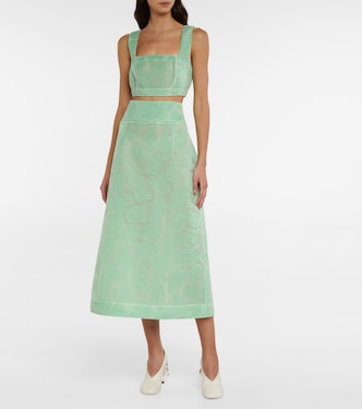 Jacquard chenille midi skirt | Jil Sander