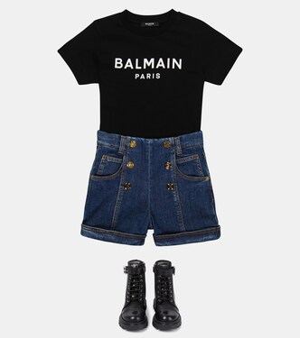T-shirt en coton à logo | Balmain Kids