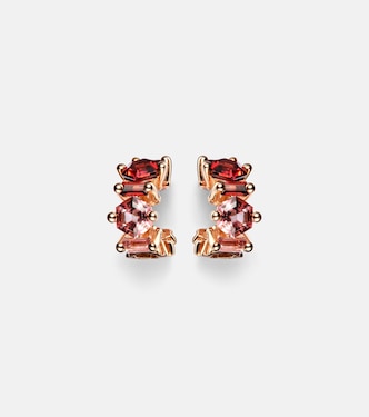 Ohrringe aus 14kt Roségold mit Granat und Topas | Suzanne Kalan