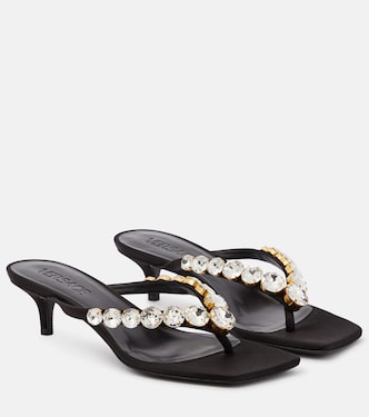 Verzierte Sandalen High Summer aus Satin | Versace