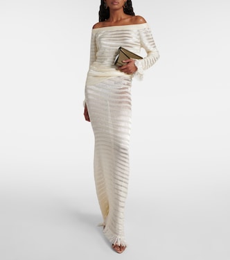 Gonna lunga in maglia con frange | Tom Ford