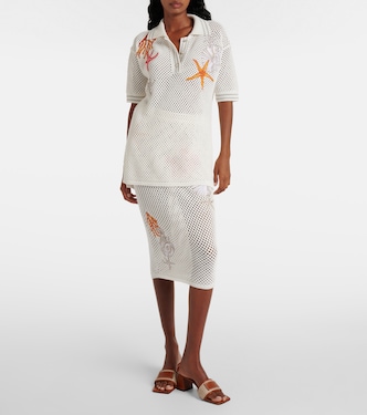 Mules Theia Barocco en raphia et cuir | Versace