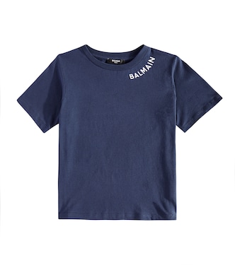 T-shirt in jersey di cotone con logo | Balmain Kids